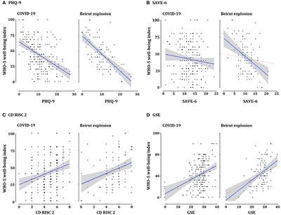 Mediation Effect of Self-Efficacy and Resilience on the Psychological Well-Being of Lebanese People During the Crises of the COVID-19 Pandemic and the Beirut Explosion